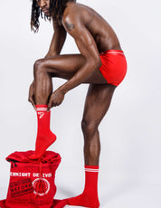 Men crew socks in red