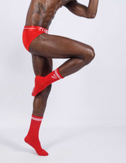 Red men's crew socks