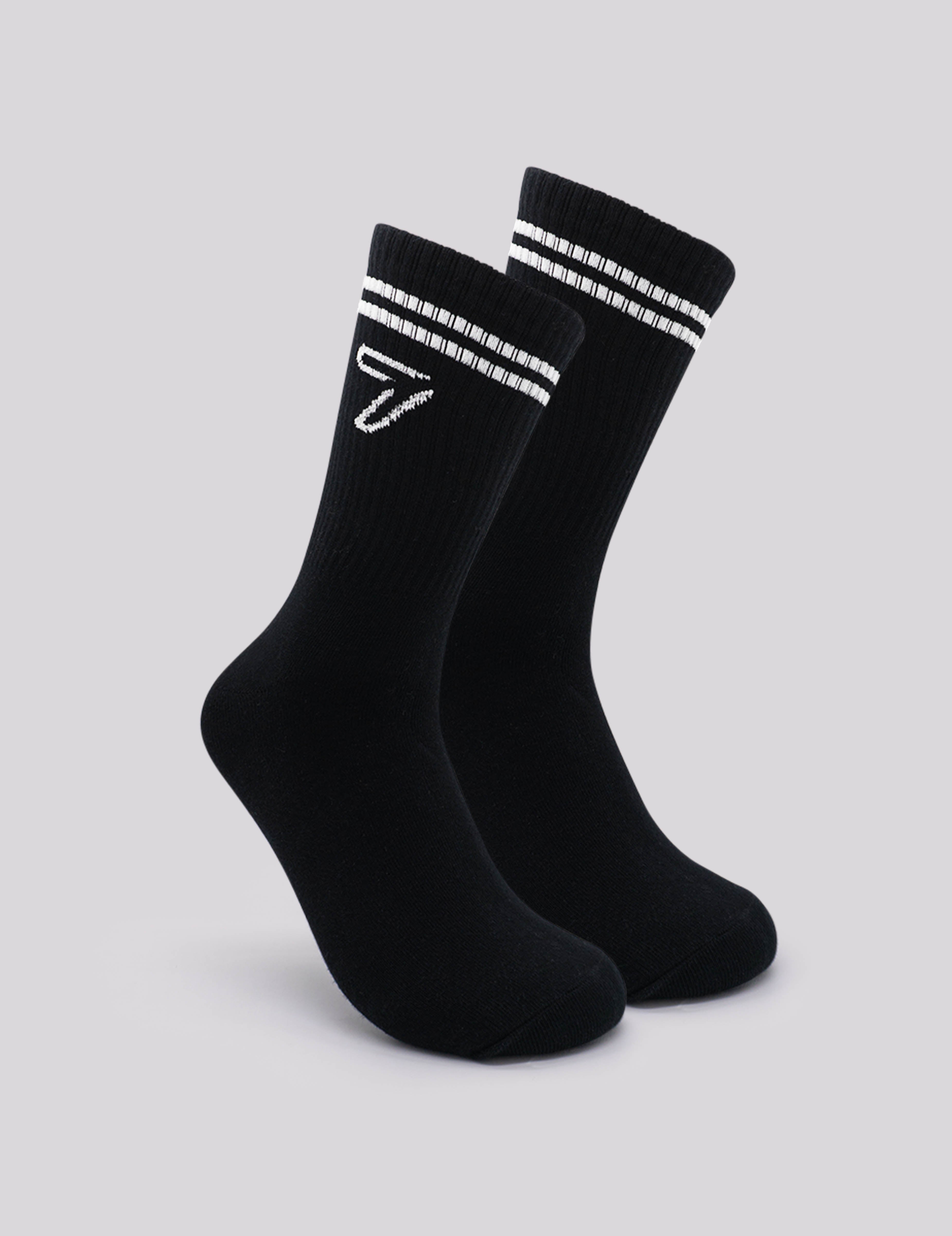 Men crew socks in black