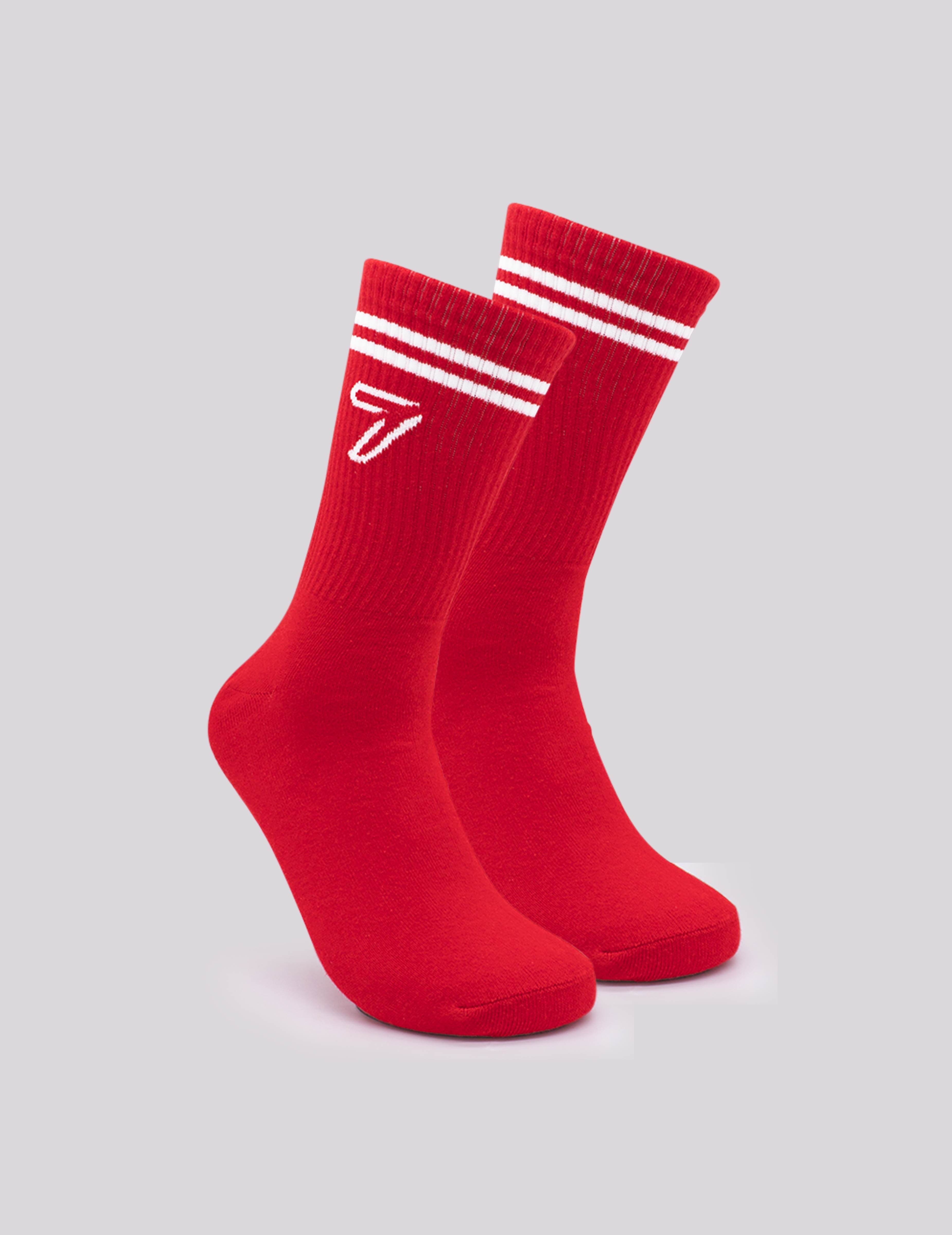 Men crew socks in red