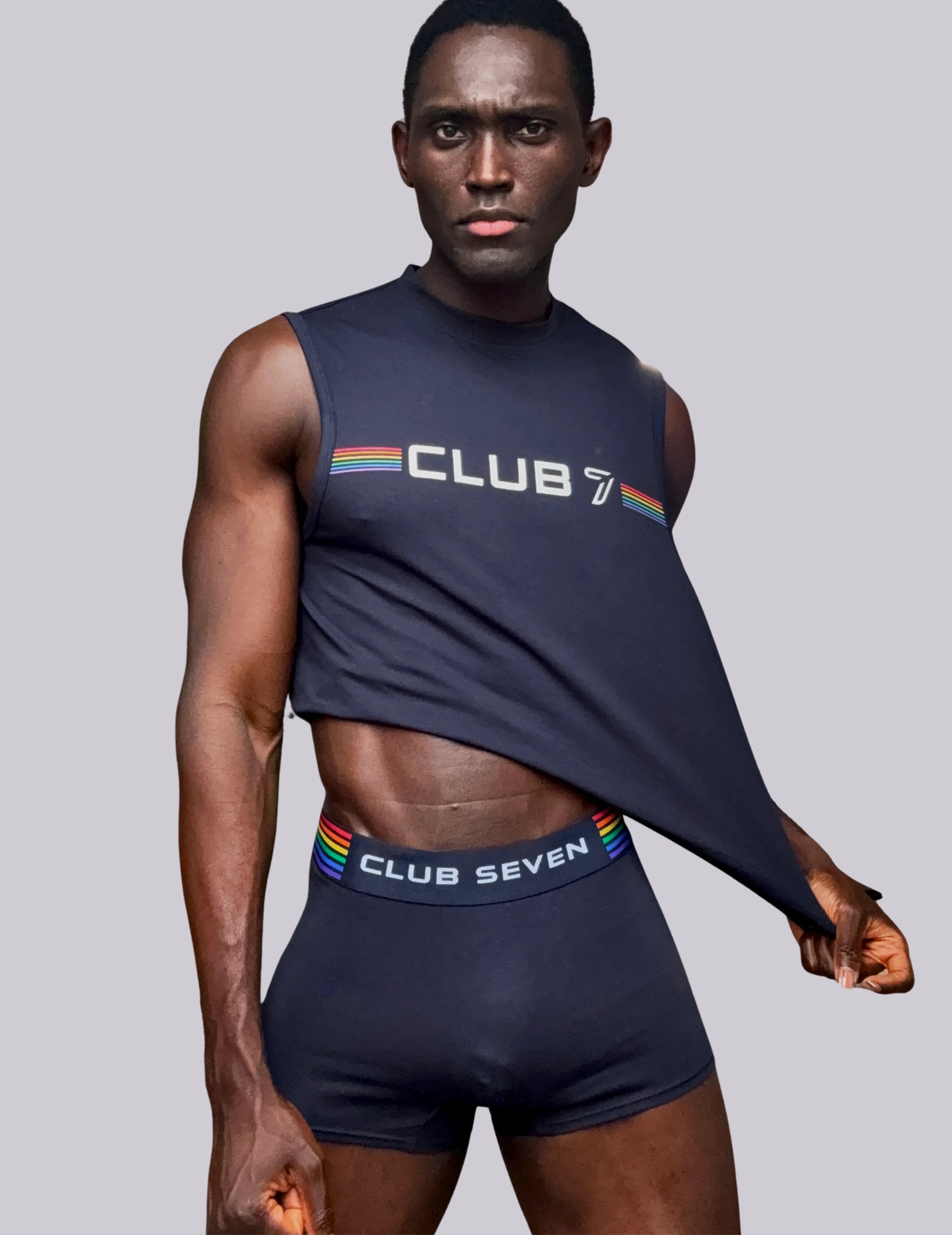 Gay pride underwear trunks and crop top