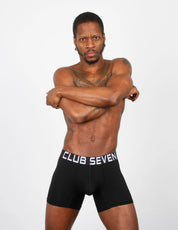 model wearing men underwear boxer briefs in black in the UK.