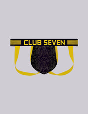 Men's black and gold patterned jockstraps underwear with a big pouch  