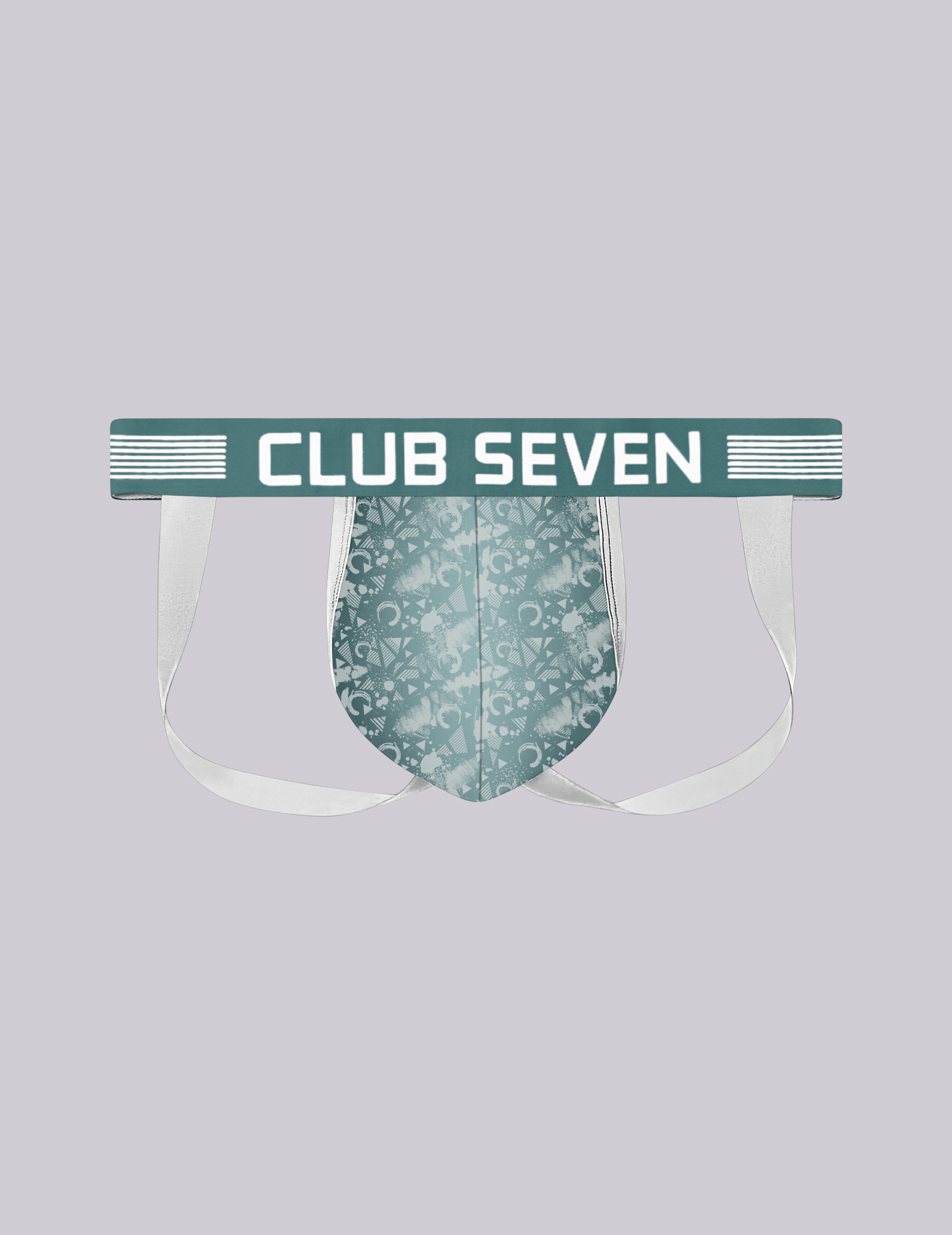 Men's blue and white patterned jockstraps underwear with a big pouch  