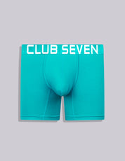Blue boxer briefs men underwear with 'CLUB SEVEN' branding for men with big penis and well-endowed