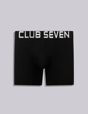 Black boxer briefs men underwear with 'CLUB SEVEN' branding for men with big penis and well-endowed