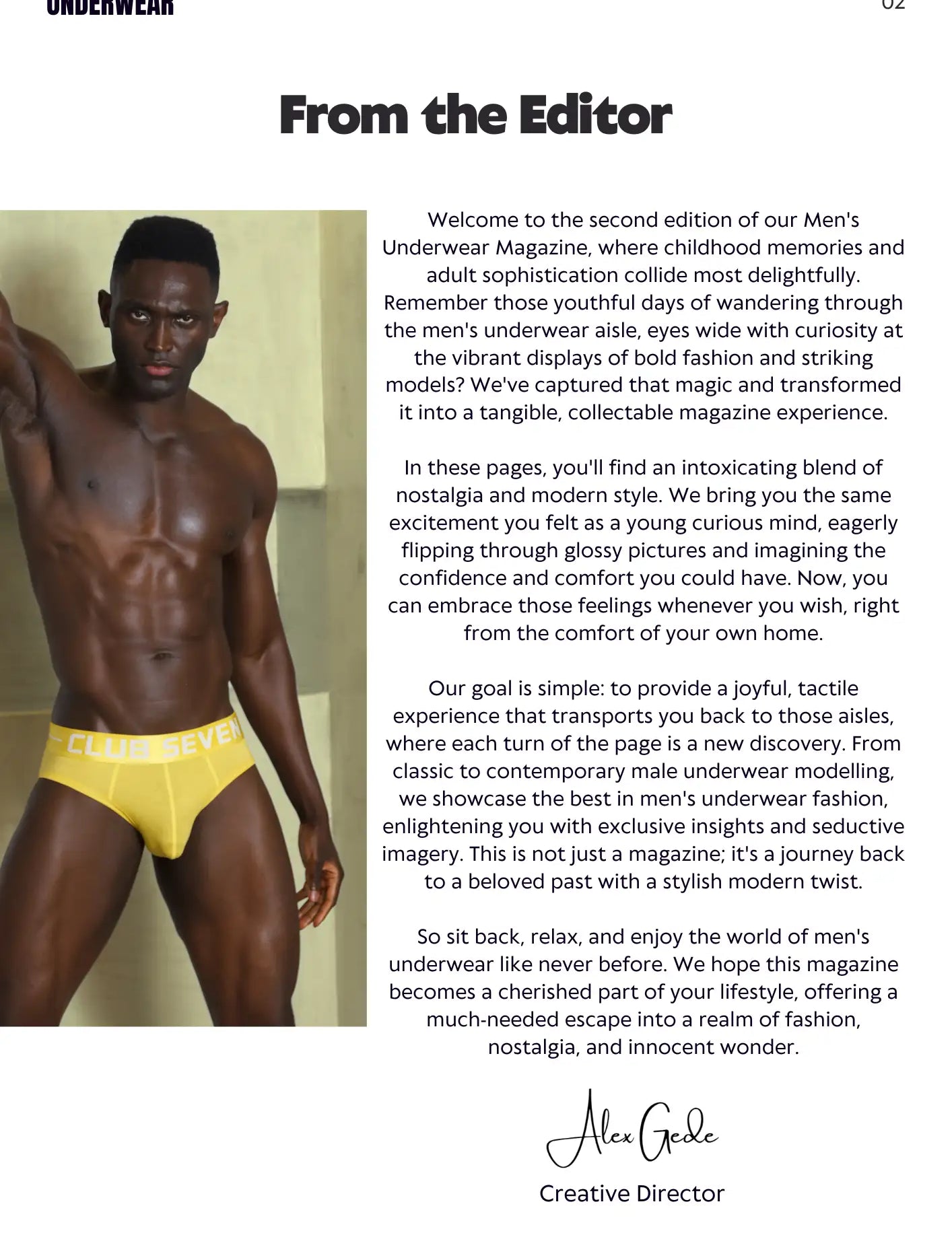 Men underwear model magazine