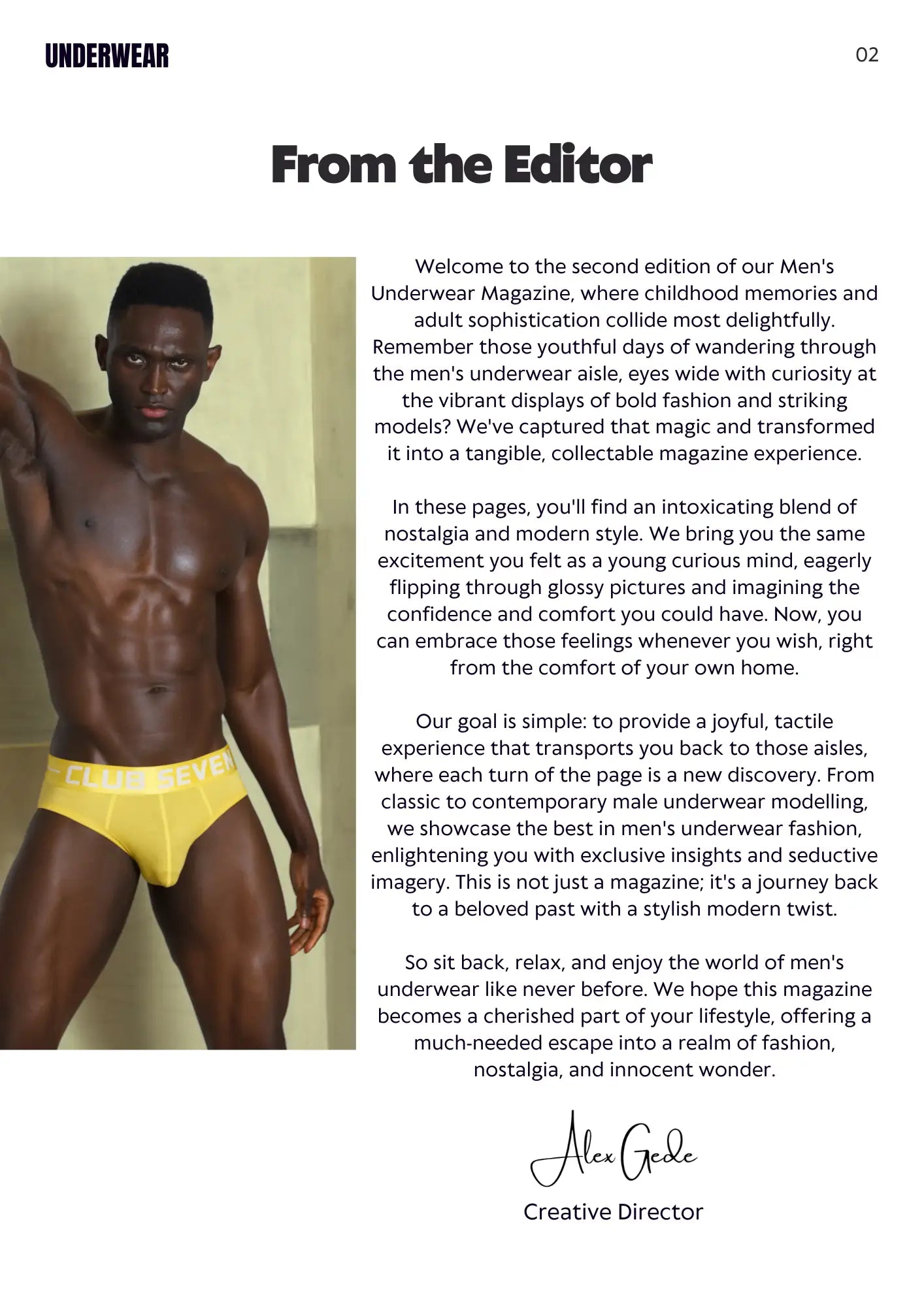 Men underwear model magazine