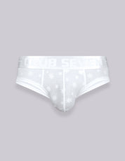 White men's briefs underwear with snow flakes for Christmas gifts box